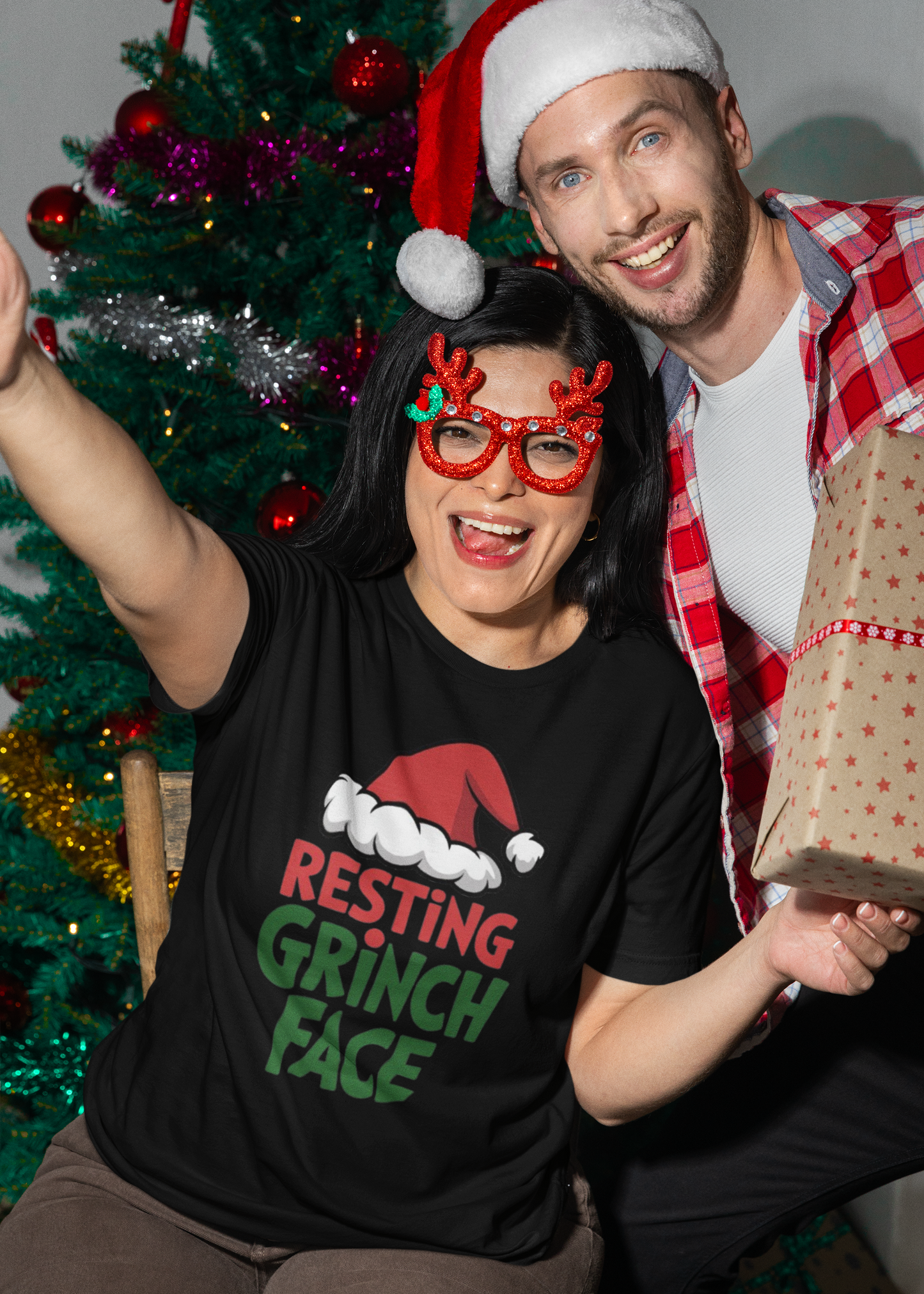 Resting Grinch Face Christmas T-Shirt – Funny Holiday Graphic Tee