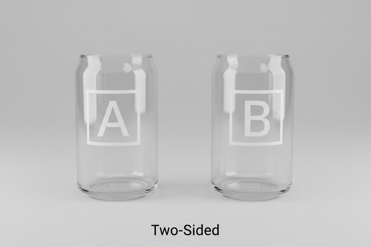 Design A & B should be at the center of the cans